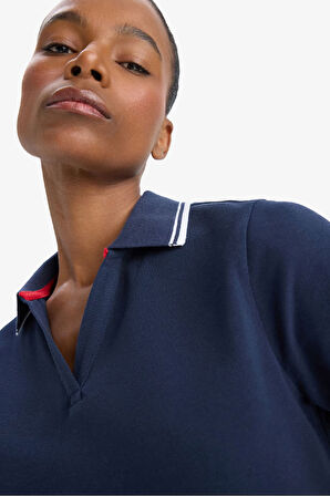 DeFactoFit Standart Fit Polo Yaka Pike Kısa Kollu Mini Sporcu Elbise D9319AX25SPNV241
