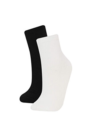 DeFacto Kadın Dikişsiz Rahat Lastikli Ultra Soft 2'li Bambu Soket Çorap E8643AXNSKR1