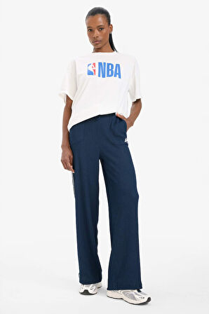 DeFactoFit NBA Los Angeles Lakers Wide Leg Cepli Geniş Paça Standart Boy Krinkıl Kumaş Sporcu Pantolon E3621AX25SMNV94