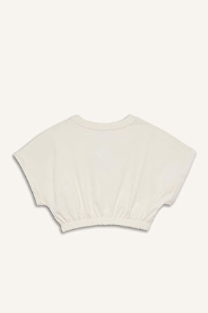 DeFactoFit Cropped Fit Bisiklet Yaka Baskılı Sporcu Kısa Kollu Tişört D9034AX25SPER136