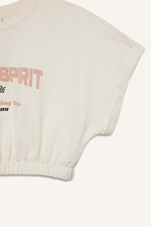 DeFactoFit Cropped Fit Bisiklet Yaka Baskılı Sporcu Kısa Kollu Tişört D9034AX25SPER136