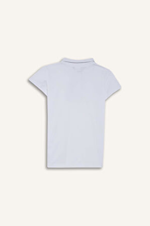 Kız Çocuk Regular Fit Polo Yaka Basic Düz Pike 2'li Uzun Kollu Polo Tişört