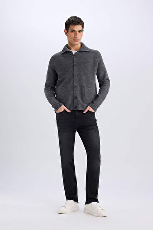 DeFacto Standart Fit Balıkçı Yaka Triko Hırka E8396AX24CWAR4