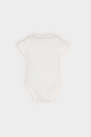 DeFacto Kız Bebek Yenidoğan Bisiklet Yaka Baskılı Ribana Kısa Kollu Çıtçıtlı Body E8244A525SMER98