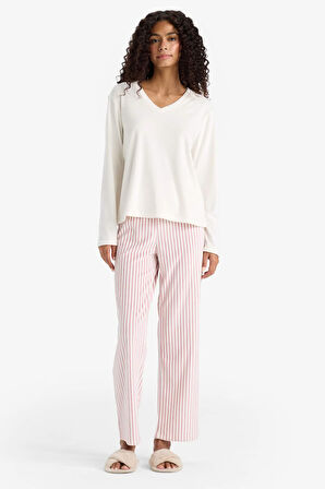 Regular Fit Uzun Kollu 2'li Velur Takım Fall in Love