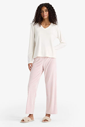 Regular Fit Uzun Kollu 2'li Velur Takım Fall in Love