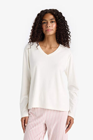 Regular Fit Uzun Kollu 2'li Velur Takım Fall in Love