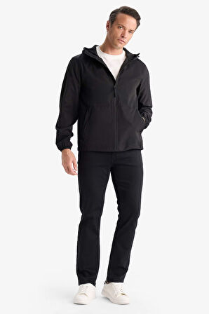 Su İtici Slim Fit Dar Kesim Kapüşonlu Fermuarlı Mont