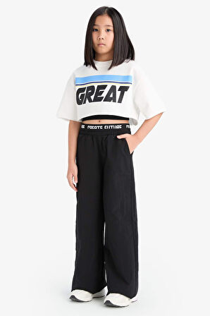 Kız Çocuk Wide Leg Geniş Paça Pamuklu Pantolon