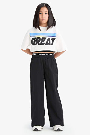 Kız Çocuk Wide Leg Geniş Paça Pamuklu Pantolon
