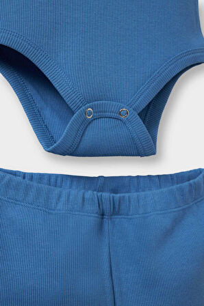 DeFacto Erkek Bebek 2'li Takım Dinazor Baskılı Kısa Kollu Fitilli Kaşkorse Kısa Kollu ÇIçılt Body Şort E8228A525SMBE105