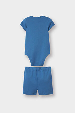 DeFacto Erkek Bebek 2'li Takım Dinazor Baskılı Kısa Kollu Fitilli Kaşkorse Kısa Kollu ÇIçılt Body Şort E8228A525SMBE105