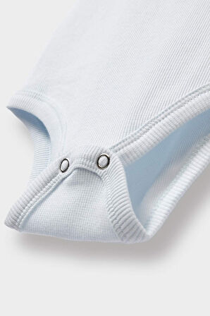 Kız Bebek 2'li Takım Gökkuşağı Baskılı Fitilli Kaşkorse Kısa Kollu Çıtçıtlı Body Beli Lastikli Şort