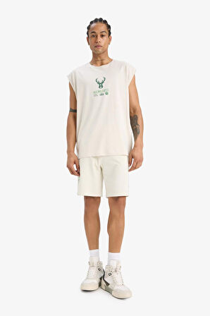 DeFactoFit NBA Milwaukee Bucks Standart Fit Kısa Paça Şort