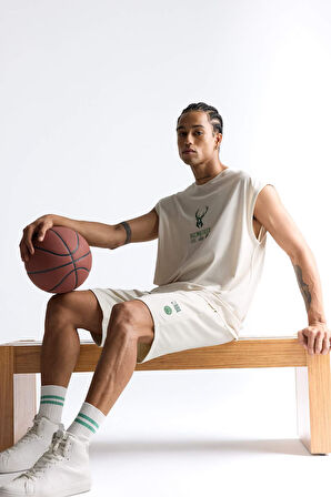 DeFactoFit NBA Milwaukee Bucks Standart Fit Kısa Paça Şort