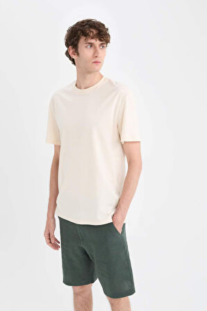 DeFacto New Regular Fit Bisiklet Yaka Basic Düz %100 Pamuk Kısa Kollu Tişört V7699AZ25SPER42