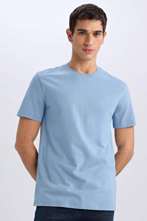 DeFacto New Regular Fit Bisiklet Yaka Basic Düz %100 Pamuk Kısa Kollu Tişört V7699AZ25SPBE299