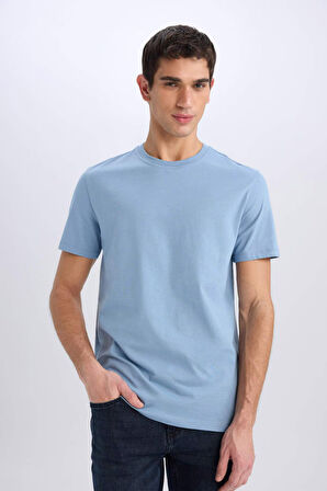 DeFacto New Regular Fit Bisiklet Yaka Basic Düz %100 Pamuk Kısa Kollu Tişört V7699AZ25SPBE299