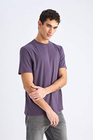 DeFacto New Regular Fit Bisiklet Yaka Basic Düz %100 Pamuk Kısa Kollu Tişört V7699AZ25SPPR187