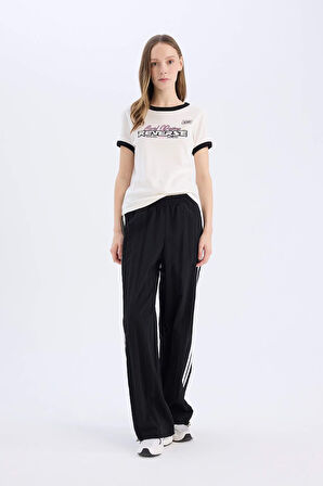 Coool Regular Fit Bisiklet Yaka Baskılı Ribana Kısa Kollu Tişört