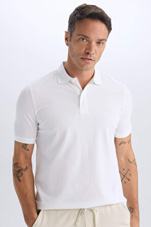 DeFacto Regular Fit Kısa Kollu Basic Düz Pike Kumaş Polo Tişört C1293AX25SPWT34