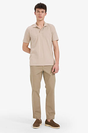 Regular Fit Kısa Kollu Basic Düz Pike Kumaş Polo Tişört