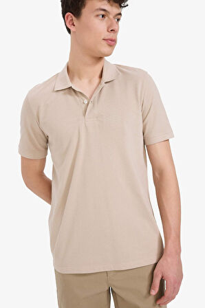 Regular Fit Kısa Kollu Basic Düz Pike Kumaş Polo Tişört
