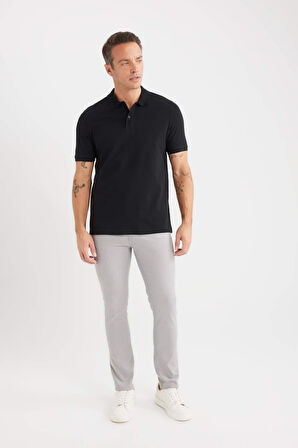 DeFacto Regular Fit Kısa Kollu Basic Düz Pike Kumaş Polo Tişört C1293AX25SPBK81