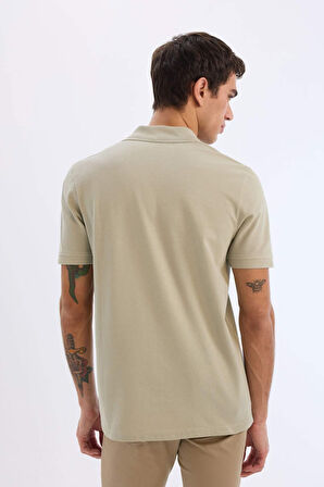 Regular Fit Kısa Kollu Basic Düz Pike Kumaş Polo Tişört