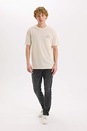 DeFacto %100 Pamuk Tom & Jerry Regular Fit Bisiklet Yaka Sırt Baskılı Kısa Kollu Tişört D6789AX25SPBG702