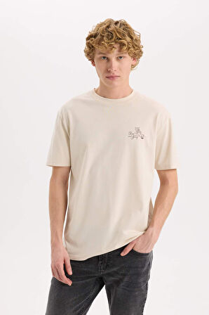 DeFacto %100 Pamuk Tom & Jerry Regular Fit Bisiklet Yaka Sırt Baskılı Kısa Kollu Tişört D6789AX25SPBG702