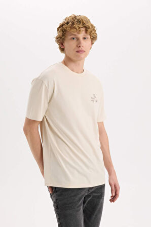 DeFacto %100 Pamuk Tom & Jerry Regular Fit Bisiklet Yaka Sırt Baskılı Kısa Kollu Tişört D6789AX25SPBG702