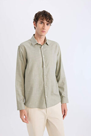 DeFacto Regular Fit Polo Yaka Uzun Kollu Gömlek D7394AX25SPKH499