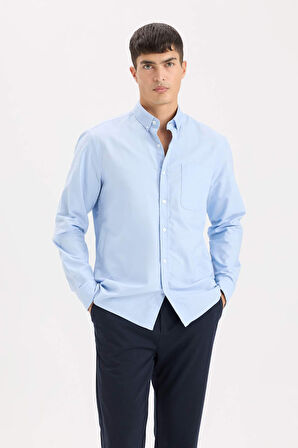 Regular Fit Polo Yaka Oxford Uzun Kollu Gömlek