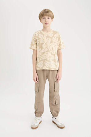 DeFacto Erkek Çocuk Bisiklet Yaka Desenli Kısa Kollu Tişört D9291A825SMBG797