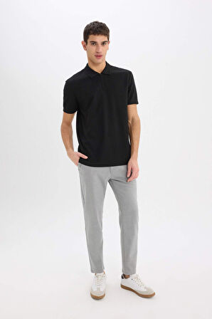 Regular Fit Yarım Fermuarlı Kısa Kollu Polo Tişört