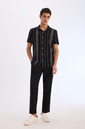 DeFacto Regular Fit Yazlık Polo Yaka Pamuklu Kısa Kollu Gömlek D7662AX25SPBK81