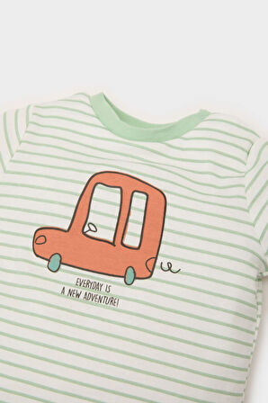 DeFacto Erkek Bebek Yenidoğan Bisiklet Yaka Araç Baskılı Uzun Kollu Çıtçıtlı Body E2456A525SPER105