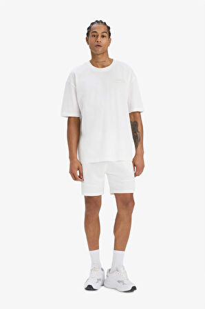 DeFactoFit Oversize Geniş Kalıp Bisiklet Yaka Baskılı Sporcu Kısa Kollu Tişört