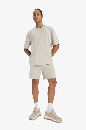 DeFactoFit Standart Fit Sporcu Beli Bağcıklı Cepli Şort