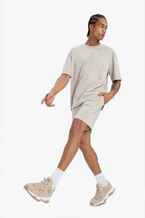 DeFactoFit Standart Fit Sporcu Beli Bağcıklı Cepli Şort