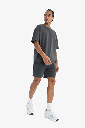 DeFactoFit Standart Fit Sporcu Beli Bağcıklı Cepli Şort