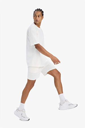 DeFactoFit Standart Fit Sporcu Beli Bağcıklı Cepli Şort