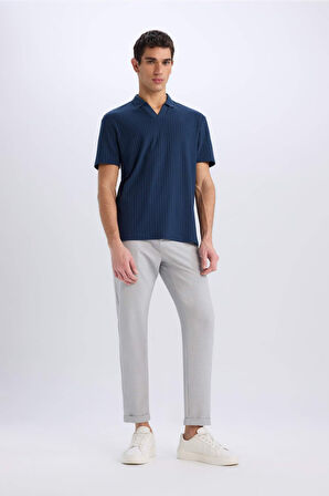 DeFacto Regular Fit Polo Yaka Krinkıl Kısa Kollu Tişört E1207AX25SMNV64