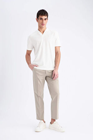 DeFacto Regular Fit Polo Yaka Krinkıl Kısa Kollu Tişört E1207AX25SMER85