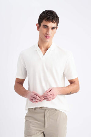 DeFacto Regular Fit Polo Yaka Krinkıl Kısa Kollu Tişört E1207AX25SMER85