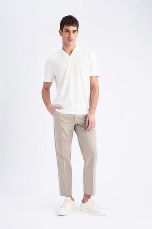 DeFacto Regular Fit Polo Yaka Krinkıl Kısa Kollu Tişört E1207AX25SMER85
