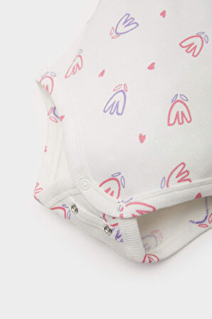 DeFacto Kız Bebek 2'li Takım Çiçekli Fitilli Kaşkorse Uzun Kollu Çıtçıtlı Body Uzun Alt E2386A525SPER105