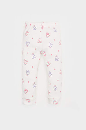 DeFacto Kız Bebek 2'li Takım Çiçekli Fitilli Kaşkorse Uzun Kollu Çıtçıtlı Body Uzun Alt E2386A525SPER105