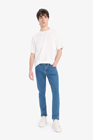 Carlo Skinny Fit Normal Bel Dar Paça Düz Paça Jean Pantolon